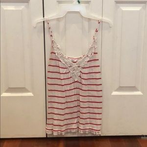Red & White Striped Spaghetti Strap Top